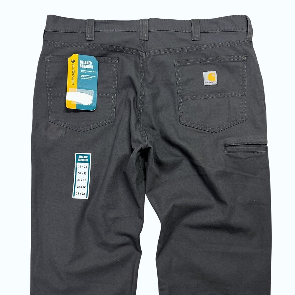 Carhartt Mens Relaxed Straight Rugged Flex Pants Grey Work 38x32 - NWT